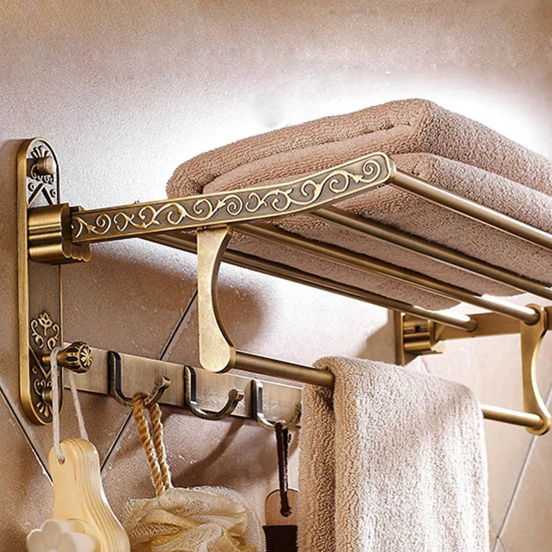 Towel Rack Wall-Mounted Foldable & Space-Saving Aluminum