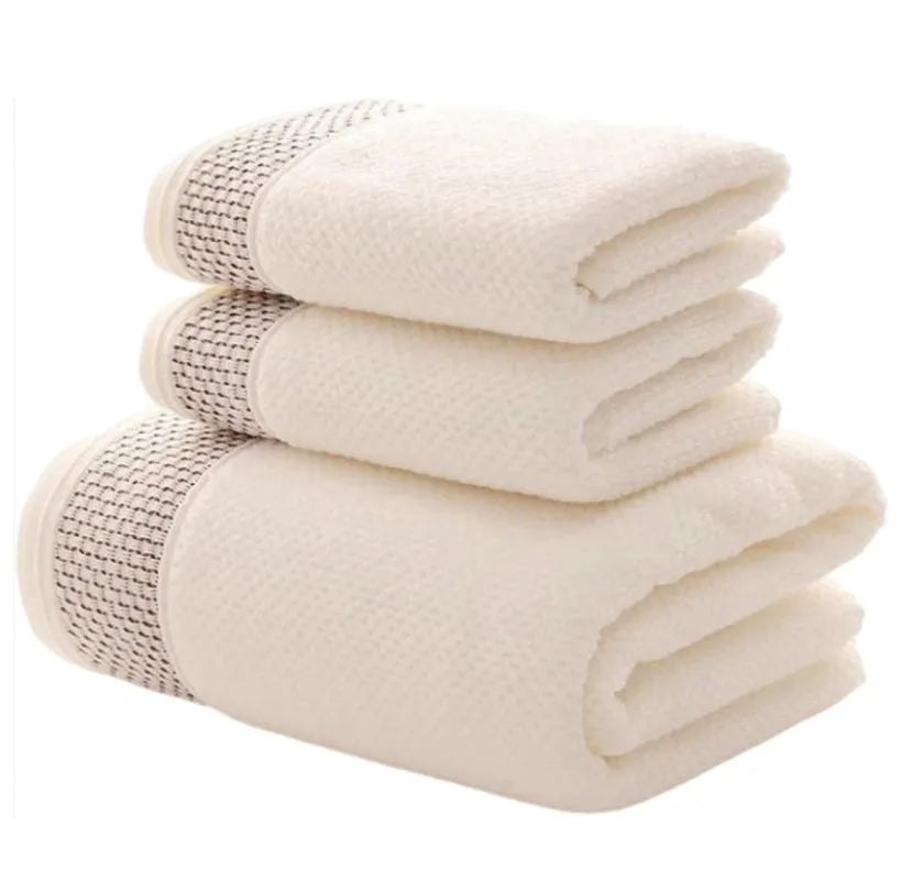 Towel Set 3-Piece 100% Combed Cotton Soft & Absorbent