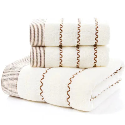 Towel Set 3-Piece 100% Combed Cotton Soft & Absorbent