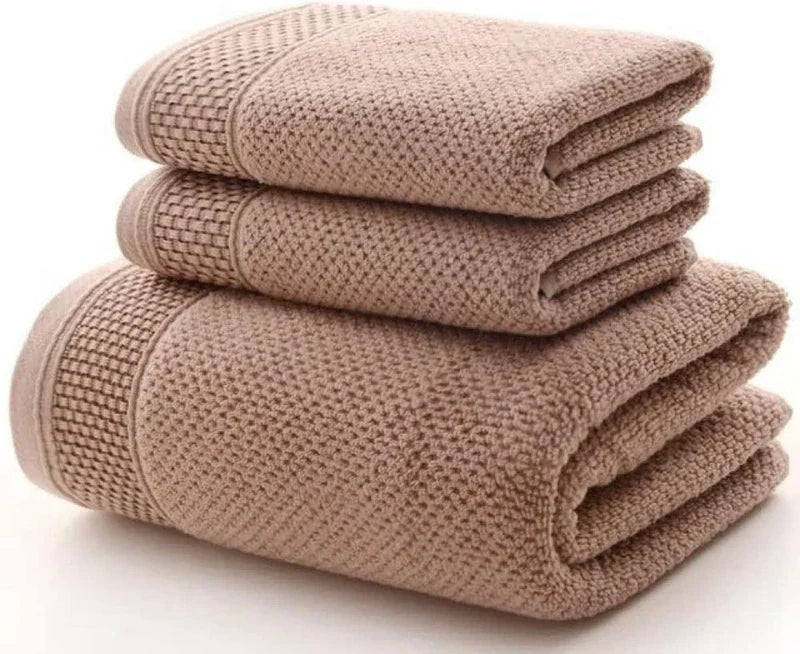 Towel Set 3-Piece 100% Combed Cotton Soft & Absorbent