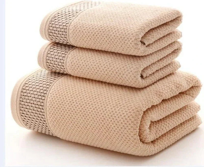 Towel Set 3-Piece 100% Combed Cotton Soft & Absorbent