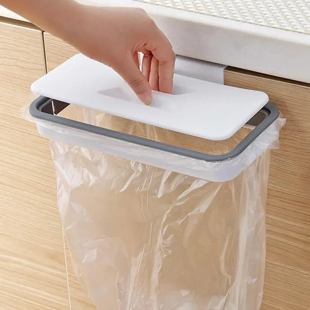 Trash Bag Holder Over-Cabinet Space-Saving Tool-Free