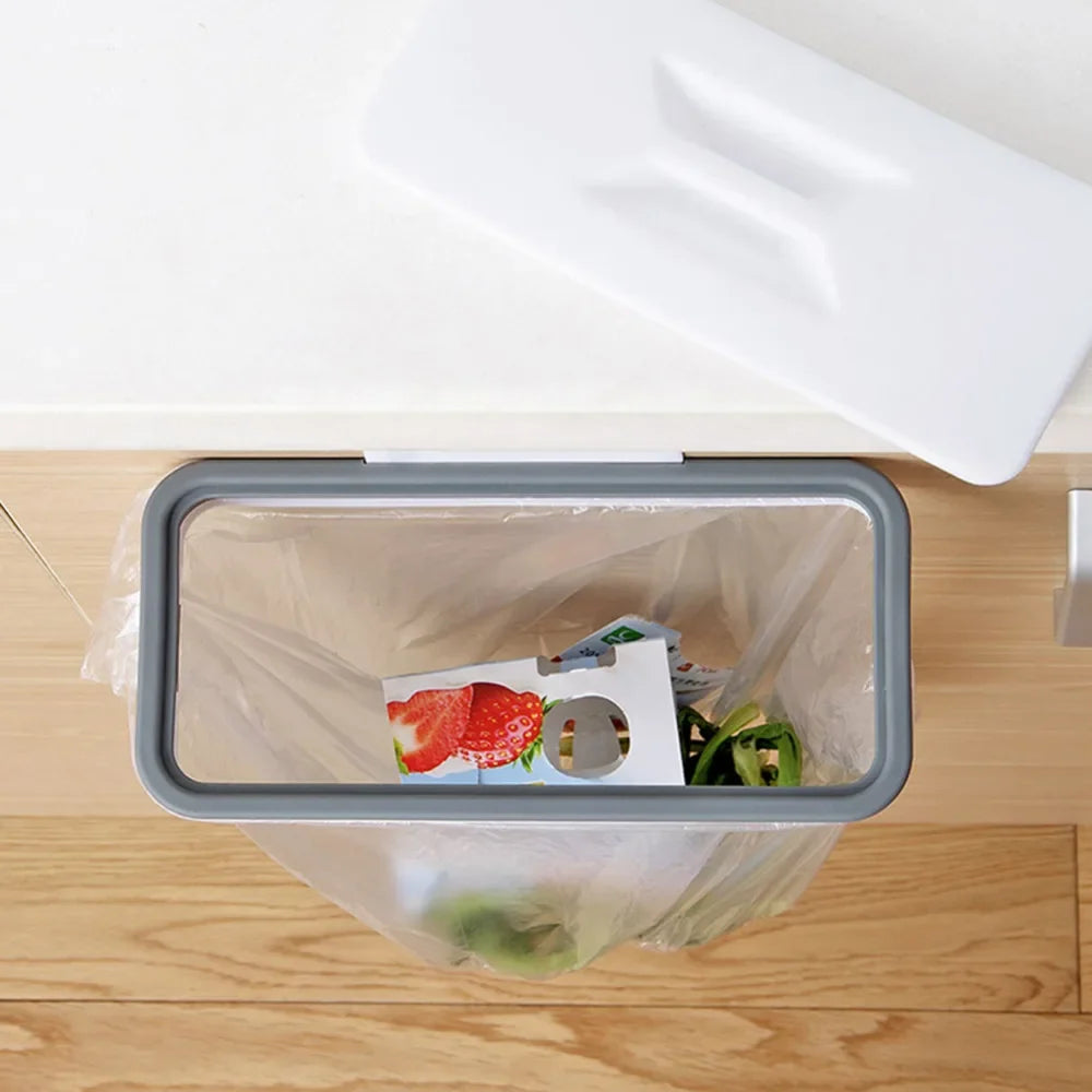 Trash Bag Holder Over-Cabinet Space-Saving Tool-Free
