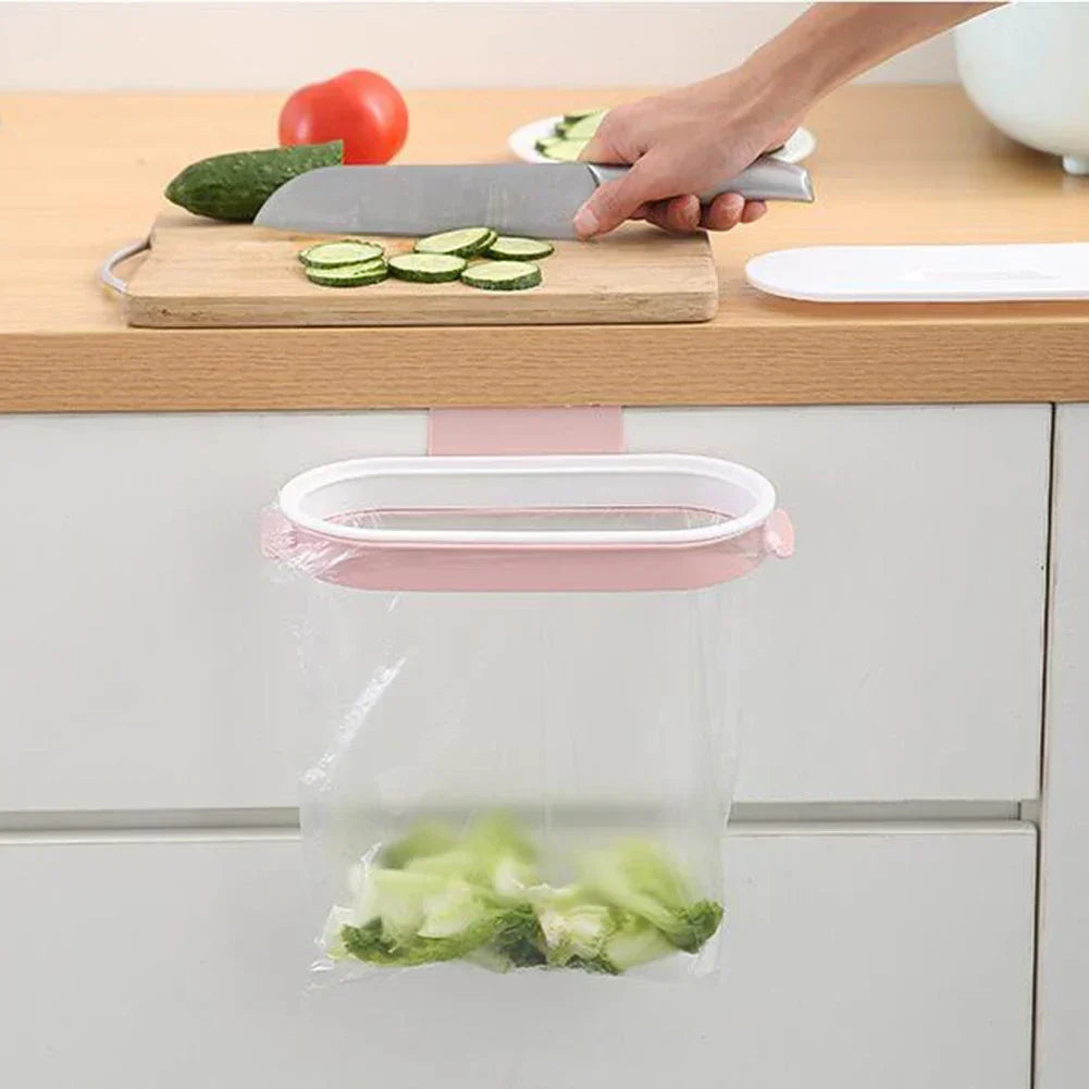 Trash Bag Holder Over-Cabinet Space-Saving Tool-Free