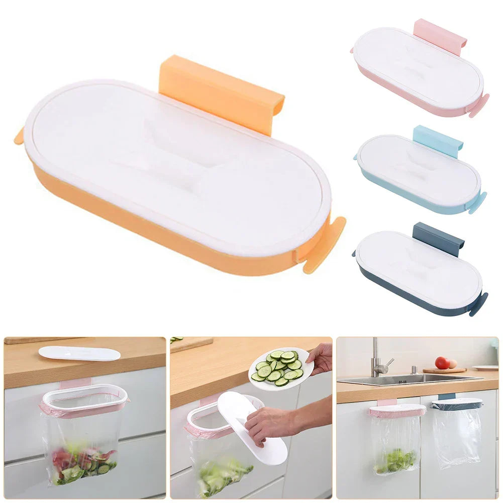 Trash Bag Holder Over-Cabinet Space-Saving Tool-Free