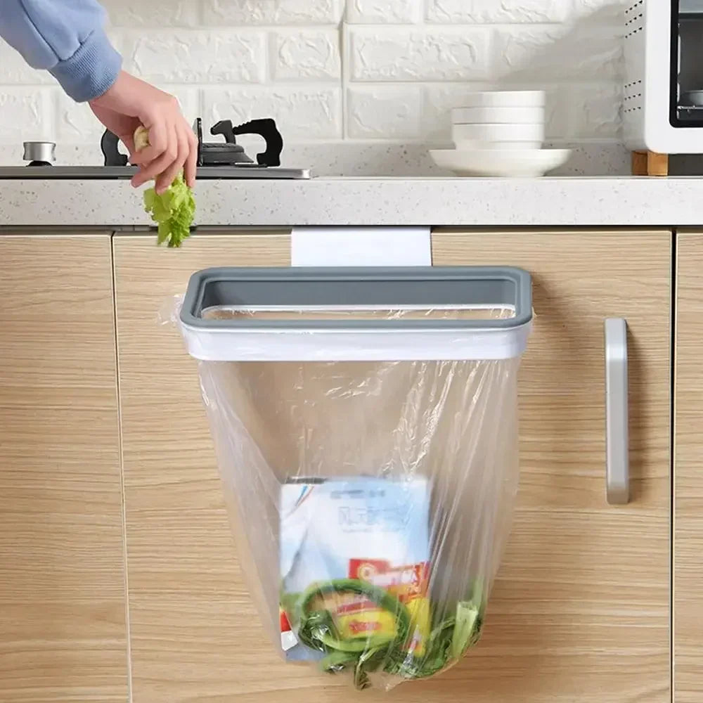 Trash Bag Holder Over-Cabinet Space-Saving Tool-Free