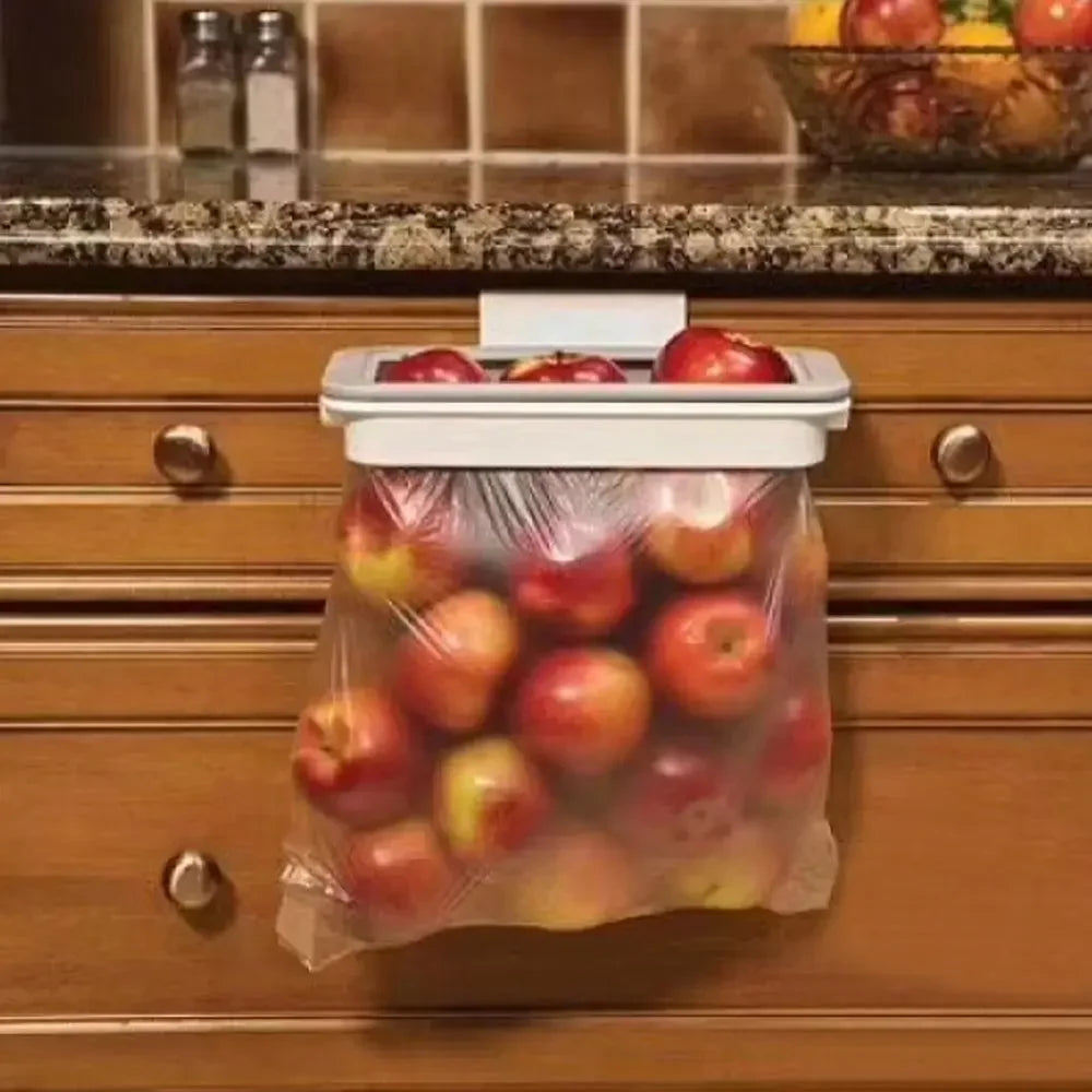 Trash Bag Holder Over-Cabinet Space-Saving Tool-Free