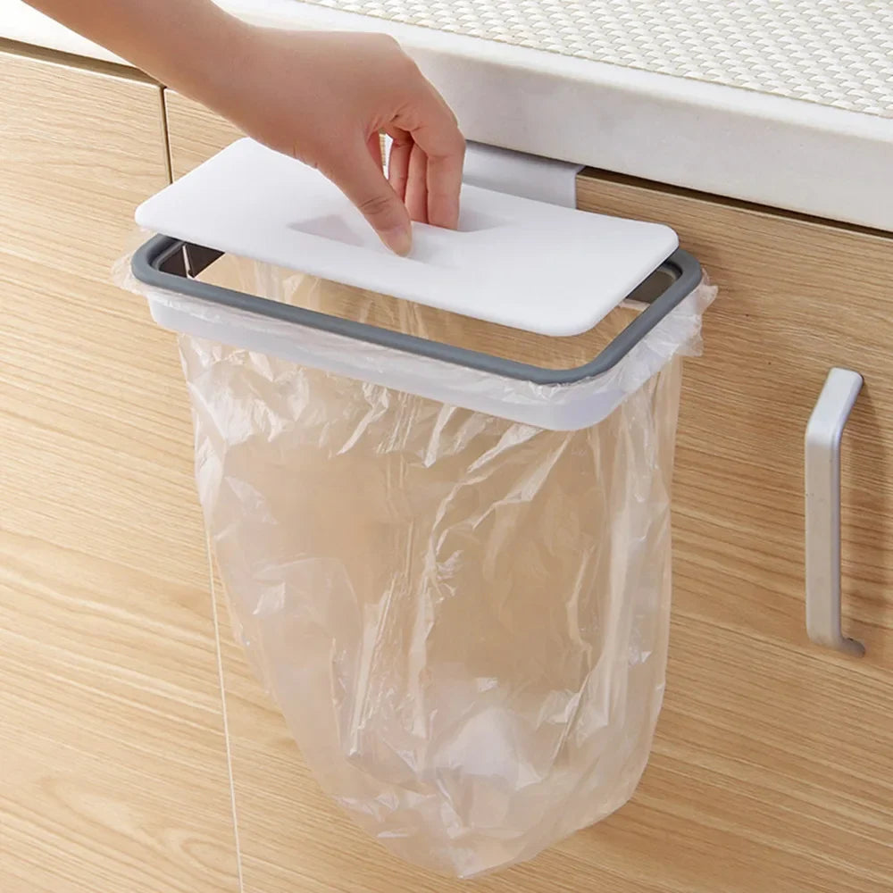 Trash Bag Holder Over-Cabinet Space-Saving Tool-Free