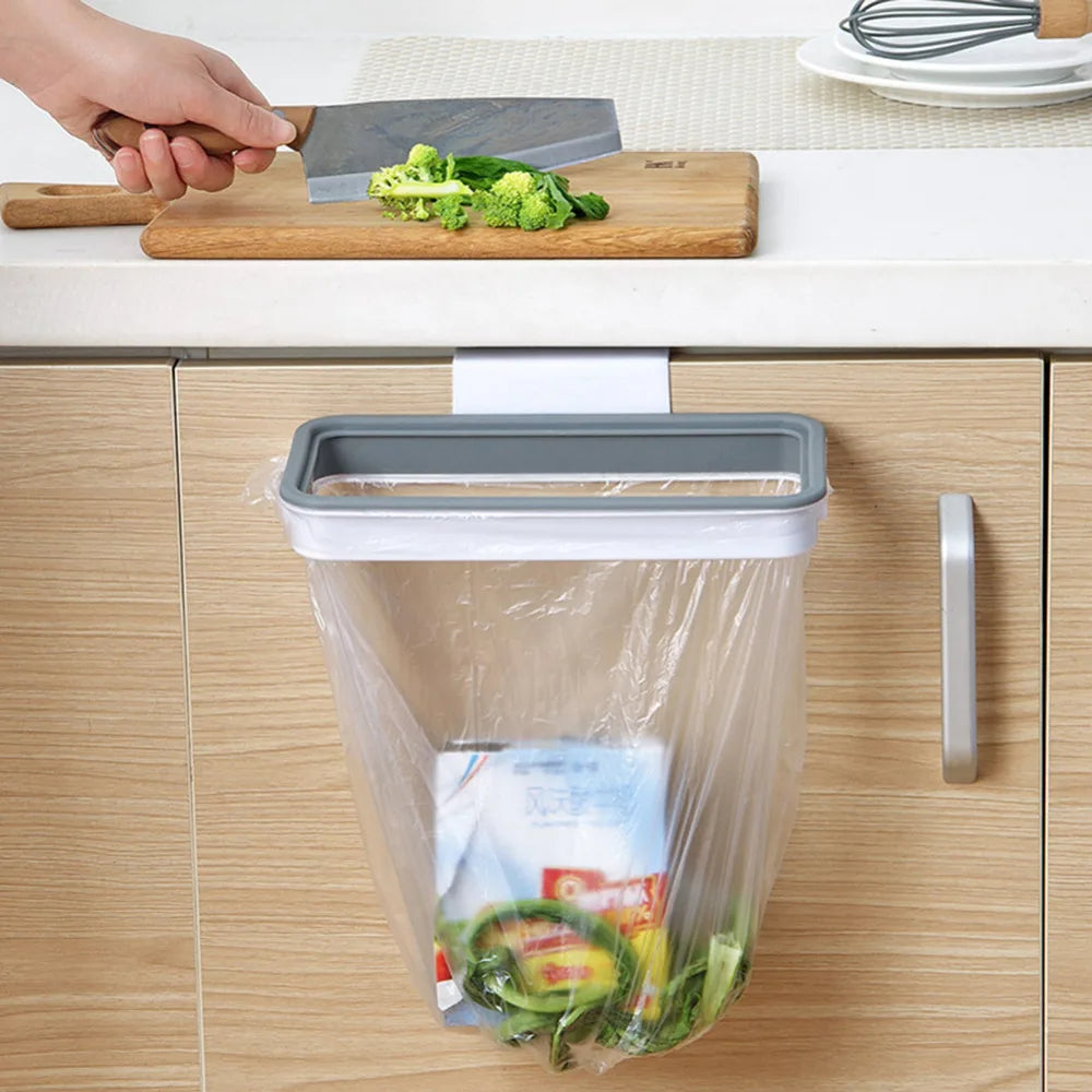 Trash Bag Holder Over-Cabinet Space-Saving Tool-Free
