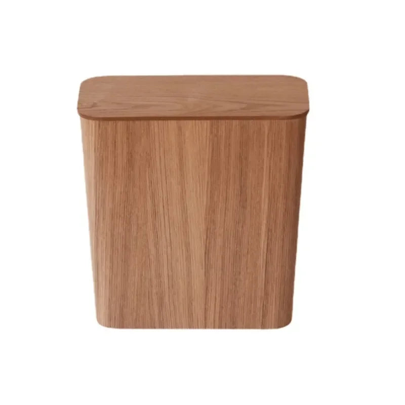 Trash Bin Wooden Press-Top Lid Rectangular