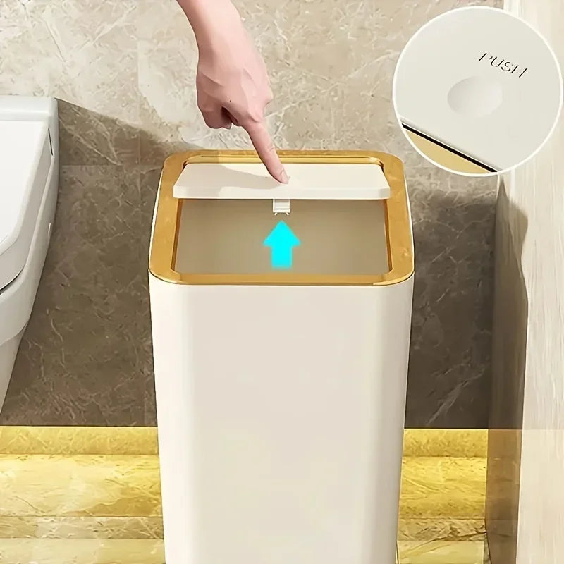Trash Can Odor-Sealed One-Touch Lid Compact 10L