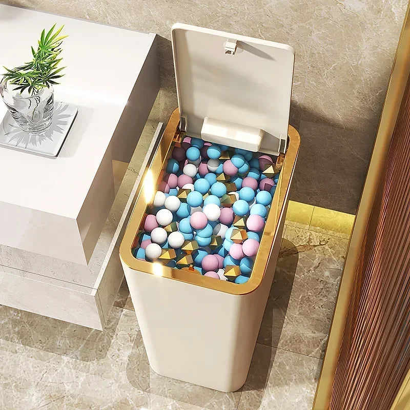 Trash Can Odor-Sealed One-Touch Lid Compact 10L