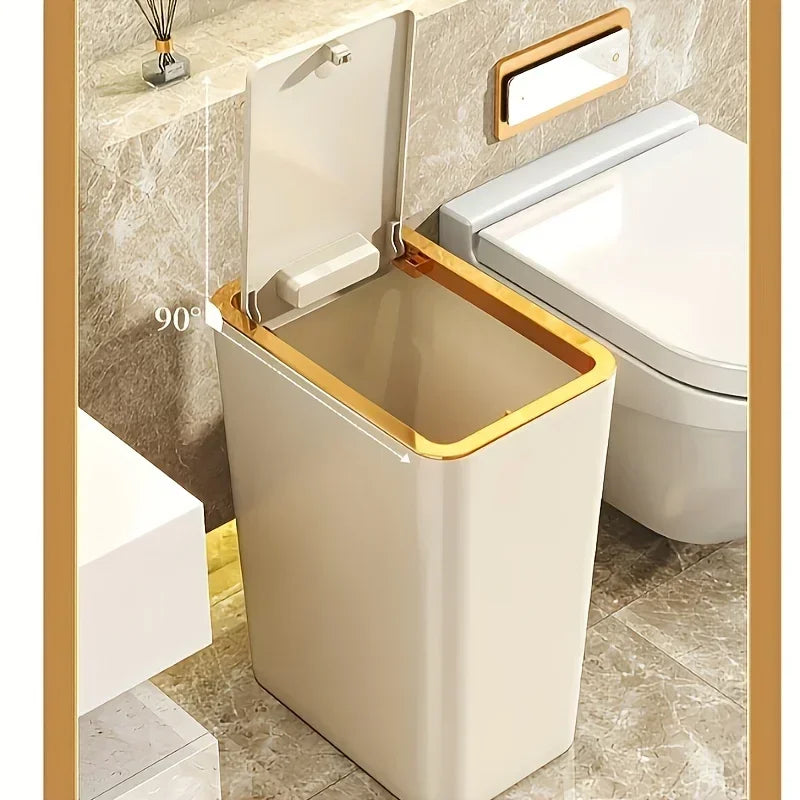 Trash Can Odor-Sealed One-Touch Lid Compact 10L