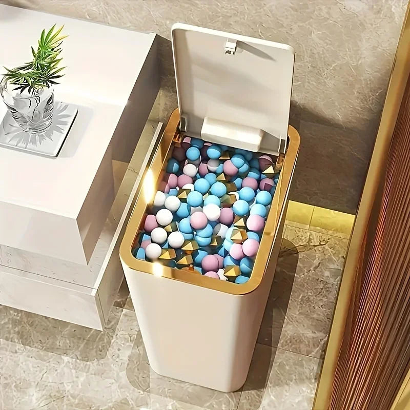 Trash Can Odor-Sealed One-Touch Lid Compact 10L