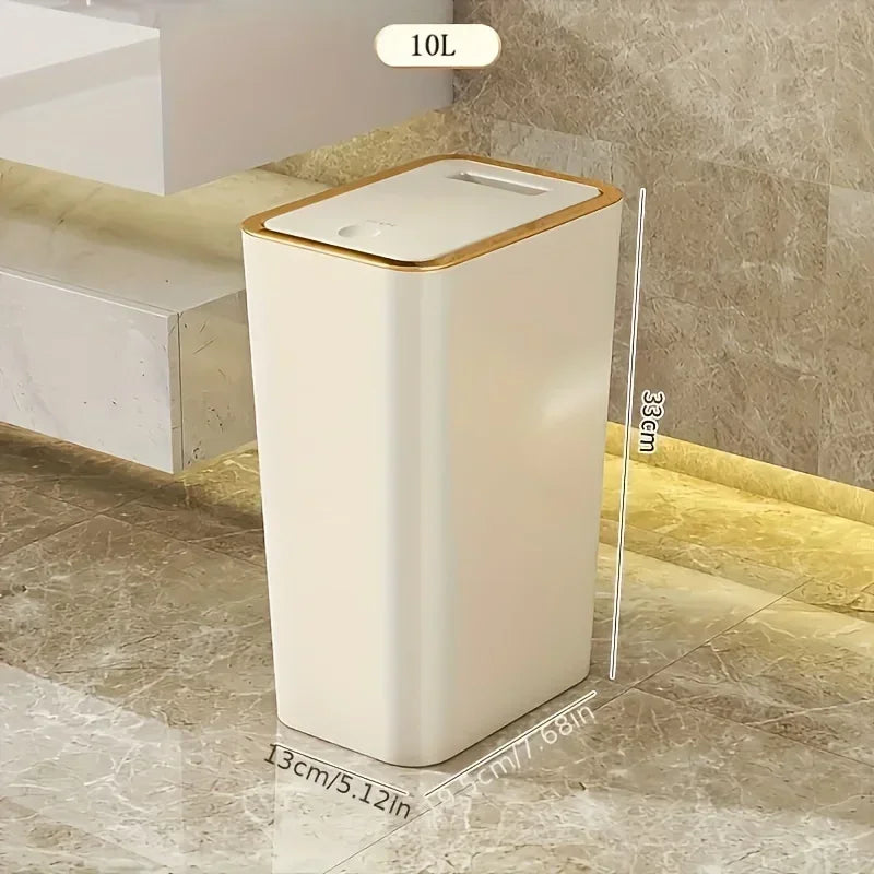 Trash Can Odor-Sealed One-Touch Lid Compact 10L