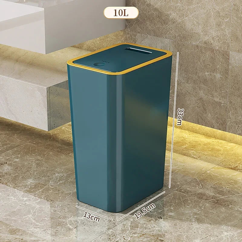 Trash Can Odor-Sealed One-Touch Lid Compact 10L