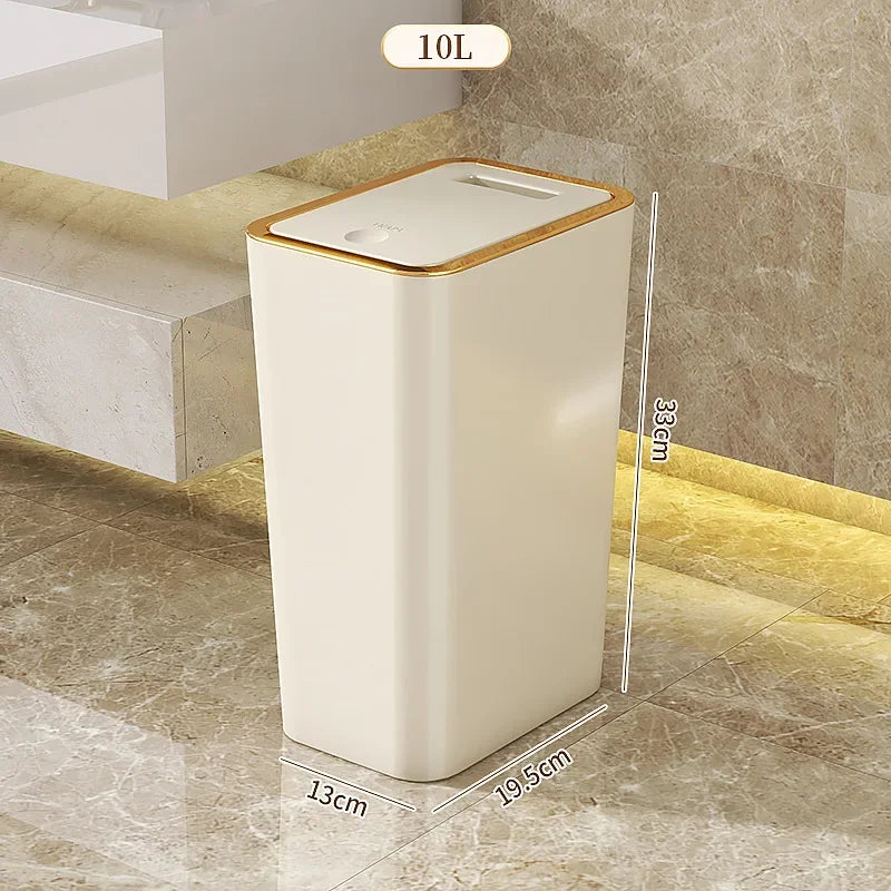 Trash Can Odor-Sealed One-Touch Lid Compact 10L