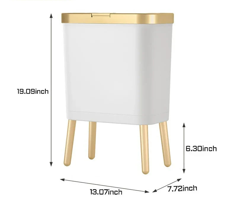 Trash Can Slim Rectangular Odor-Sealing & Pet-Proof