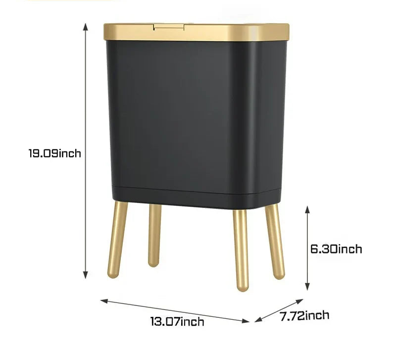 Trash Can Slim Rectangular Odor-Sealing & Pet-Proof