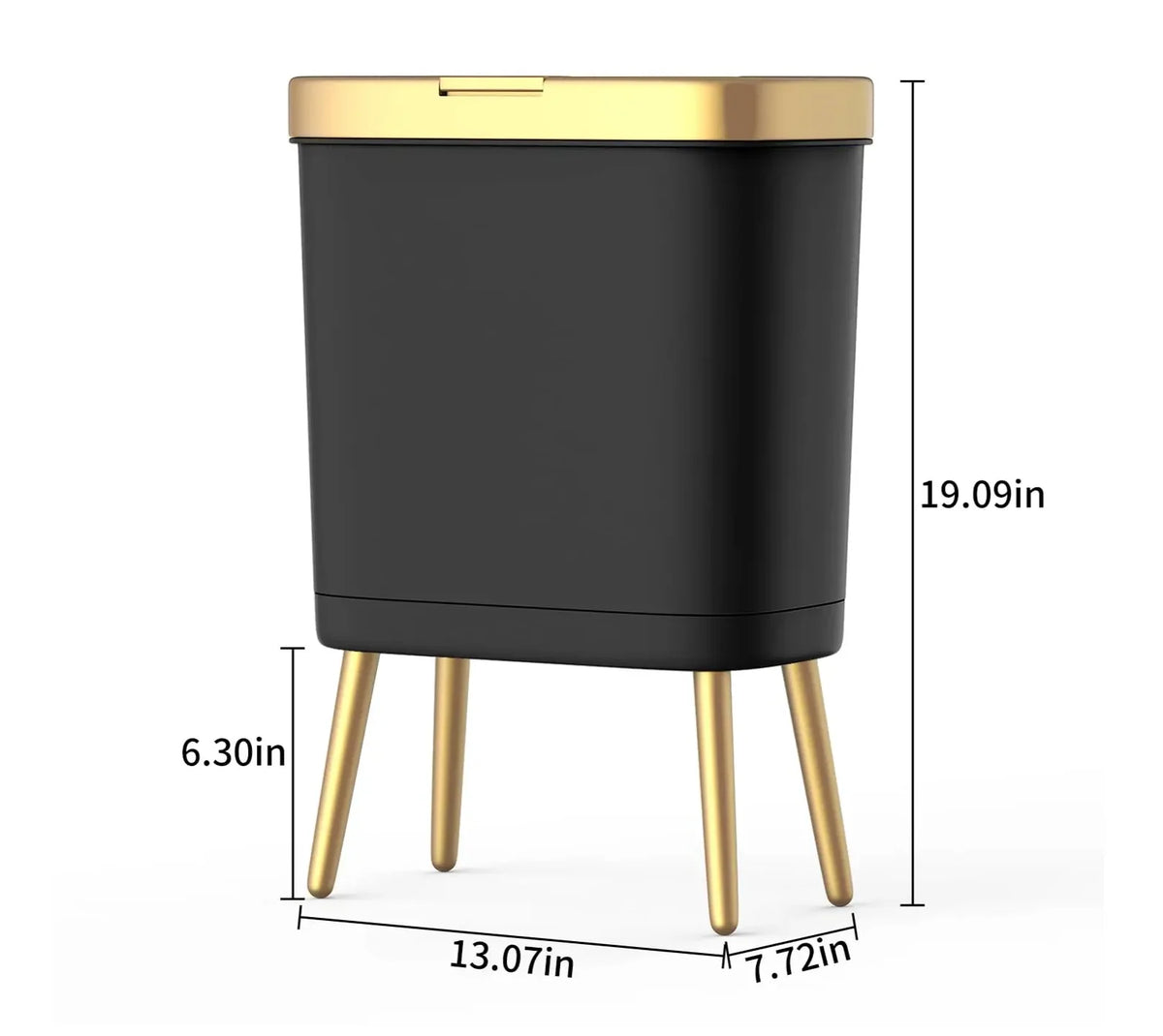 Trash Can Slim Rectangular Odor-Sealing & Pet-Proof