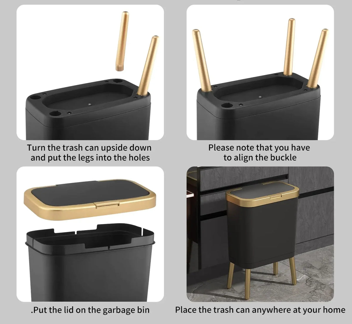 Trash Can Slim Rectangular Odor-Sealing & Pet-Proof
