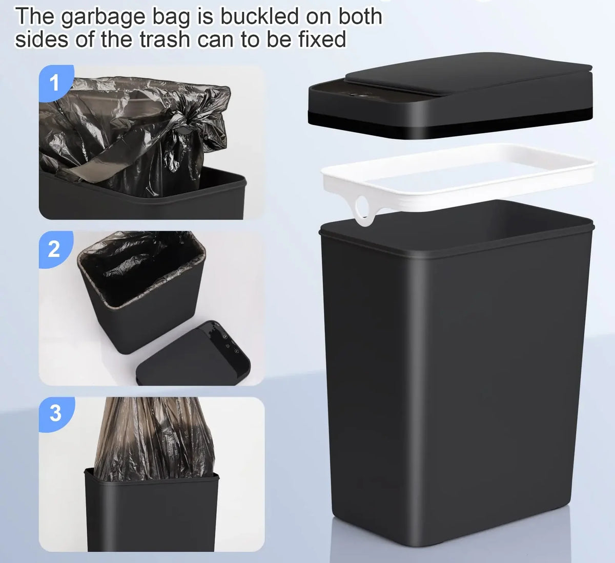 Trash Can Touchless Motion-Sensor Space-Saving 12L
