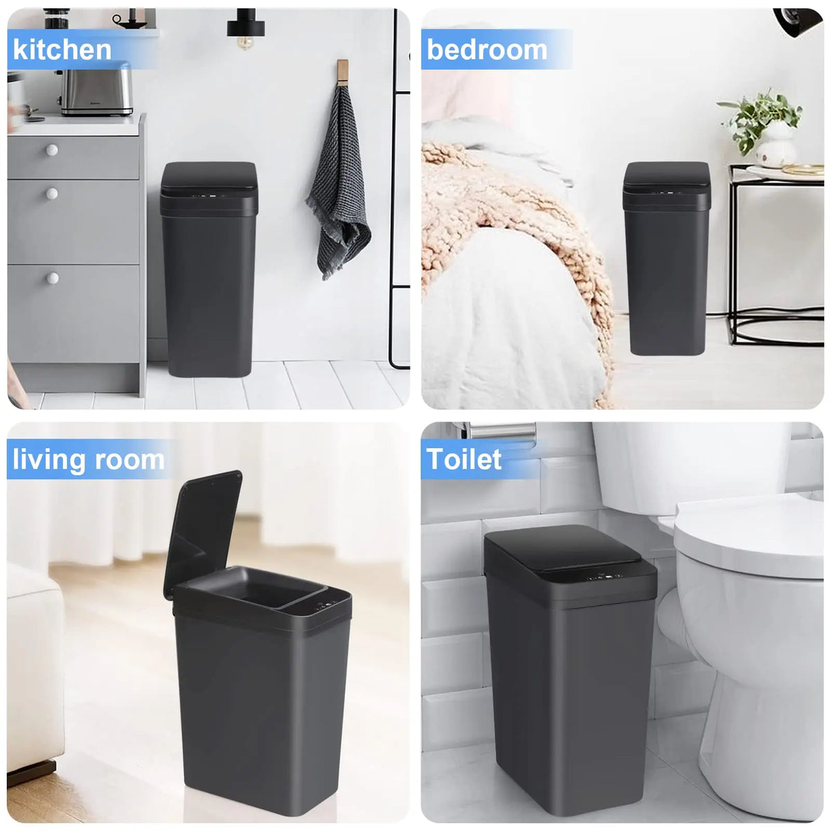 Trash Can Touchless Motion-Sensor Space-Saving 12L
