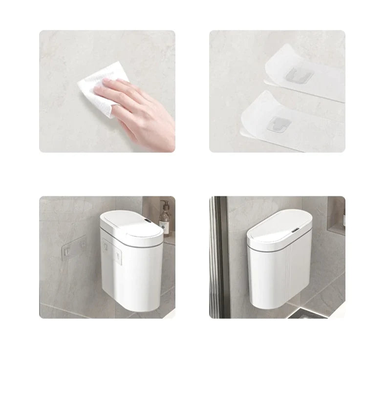 Trash Can Touchless Sensor Wall-Mountable 9L