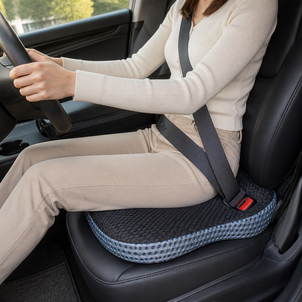Triangular Memory Foam Breathable Mesh Seat Cushion