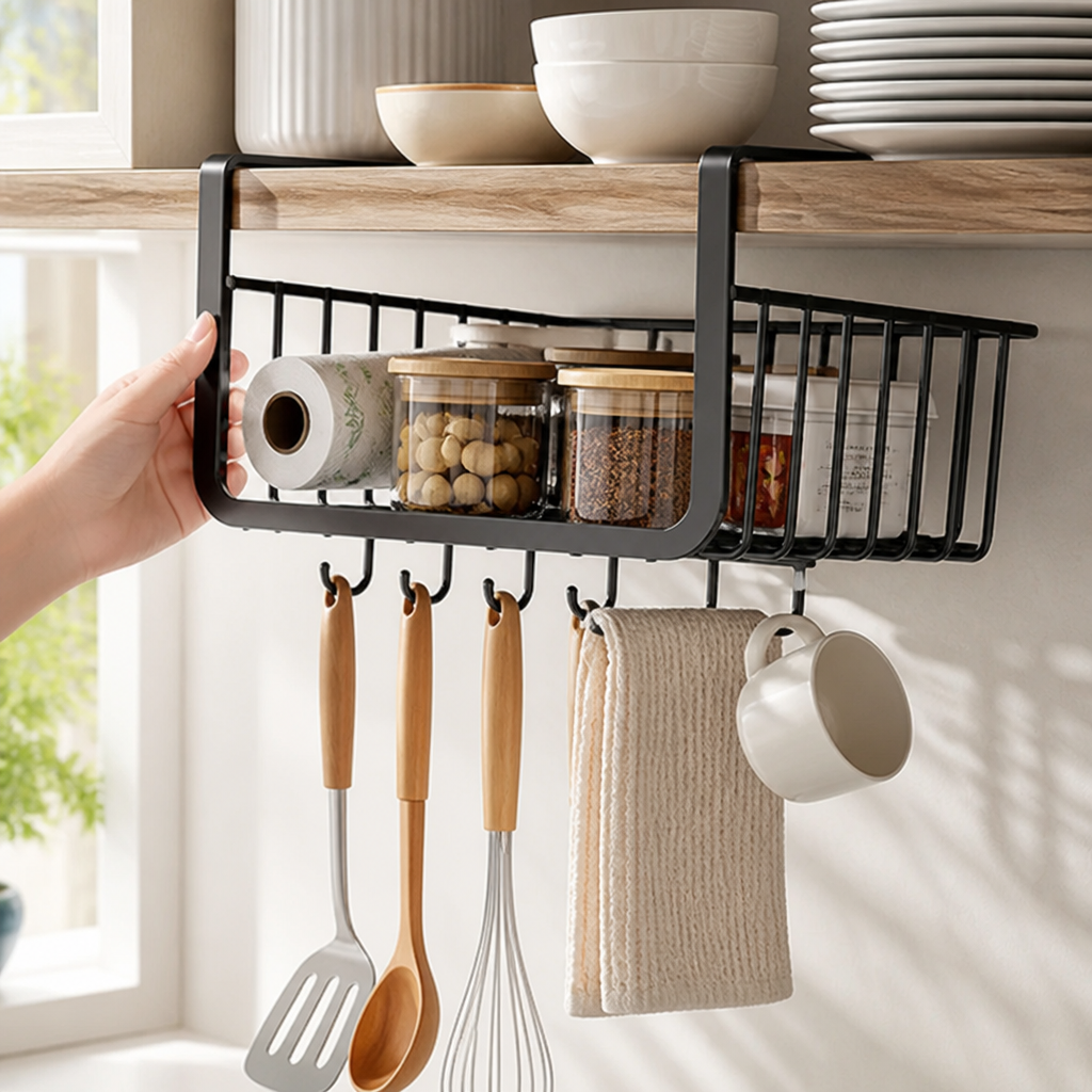 Under-Cabinet Basket No-Drill Carbon Steel