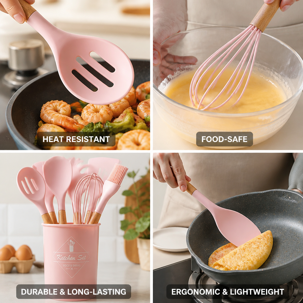 Utensil Set Heat-Resistant Silicone 12-Piece