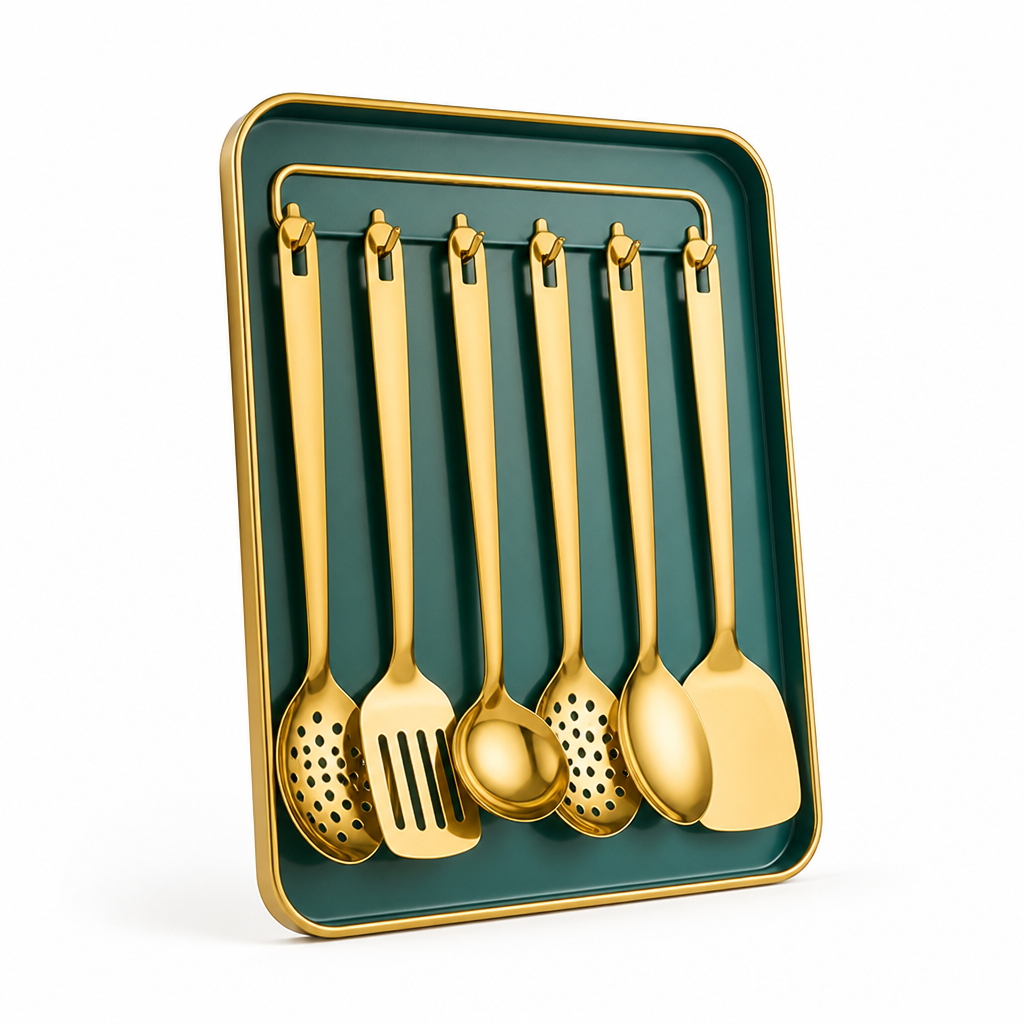 Utensil Set Stainless Steel Heat-Resistant Ergonomic Handles