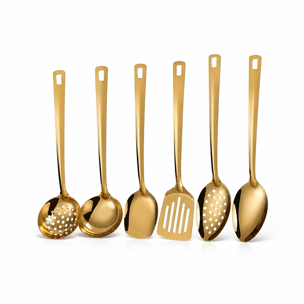 Utensil Set Stainless Steel Heat-Resistant Ergonomic Handles