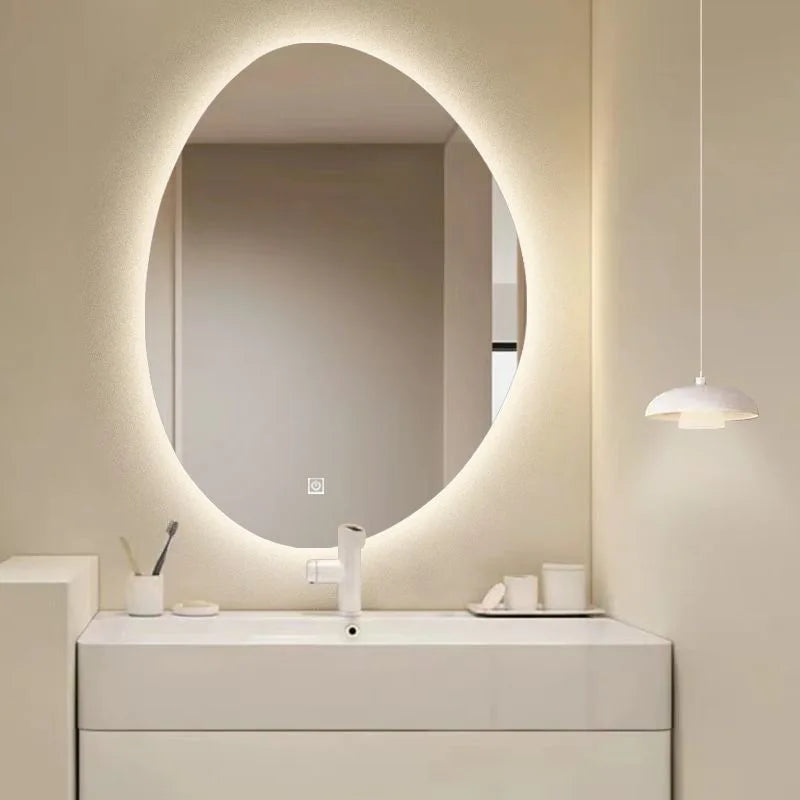 Vanity Mirror Irregular Shape Touchscreen & Bright LED