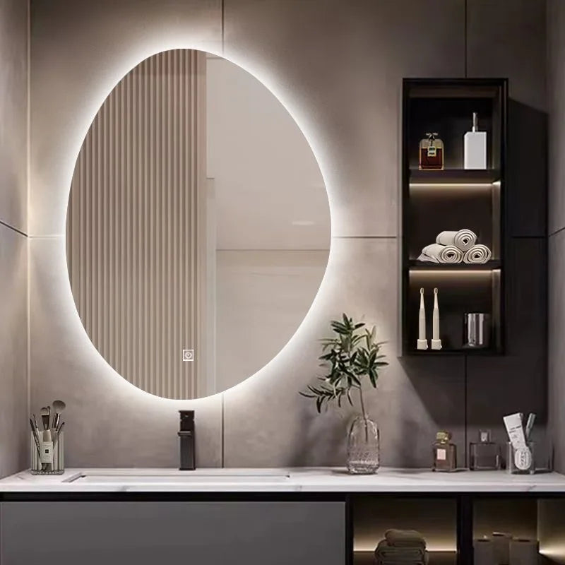 Vanity Mirror Irregular Shape Touchscreen & Bright LED
