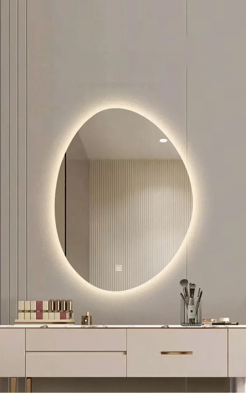 Vanity Mirror Irregular Shape Touchscreen & Bright LED