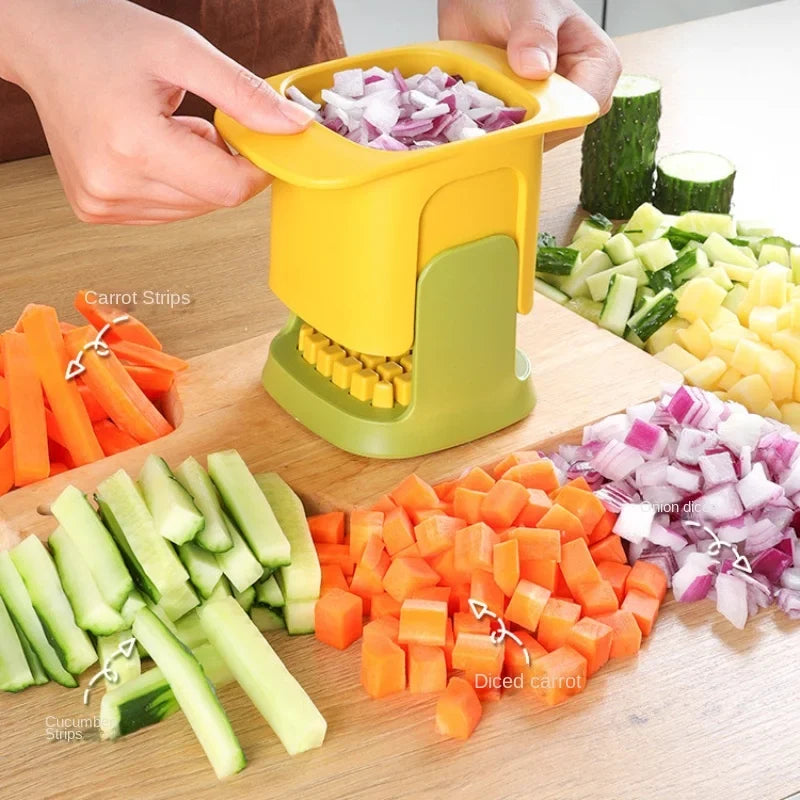 Vegetable & French Fry Cutter Hand-Press Stainless Steel Blades
