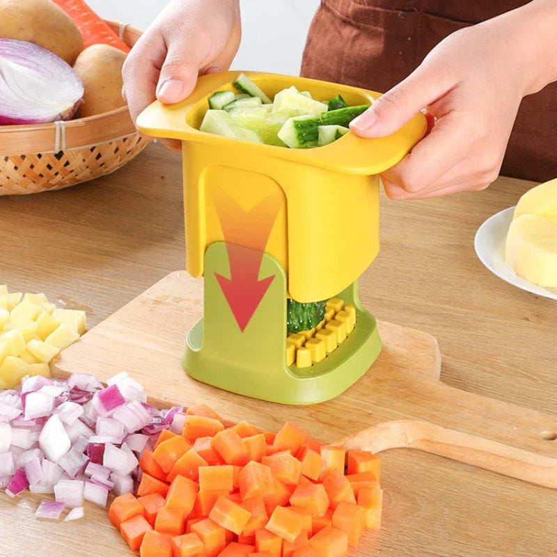 Vegetable & French Fry Cutter Hand-Press Stainless Steel Blades