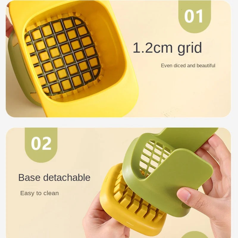 Vegetable & French Fry Cutter Hand-Press Stainless Steel Blades