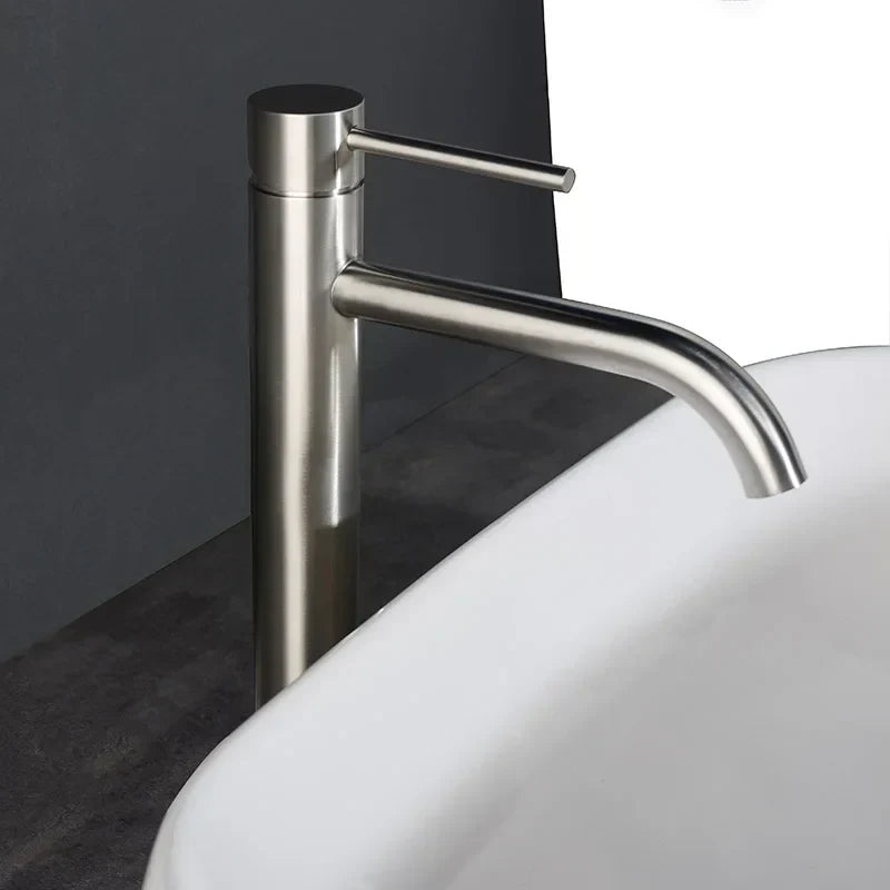 Vessel Faucet Tall Single-Handle Stainless Steel