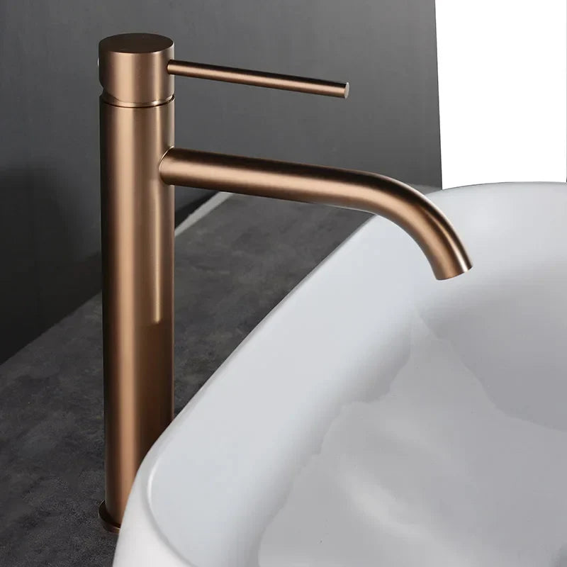 Vessel Faucet Tall Stainless Steel Single-Handle