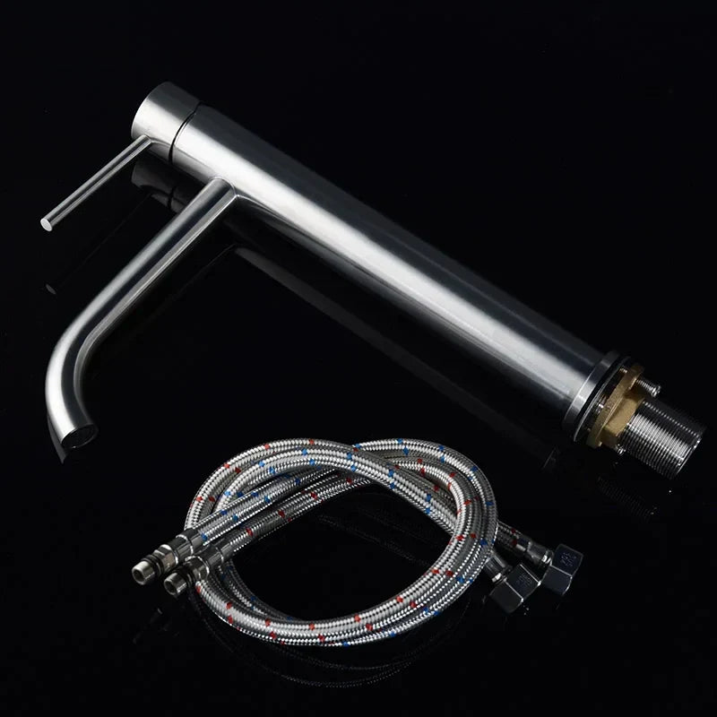 Vessel Faucet Tall Stainless Steel Single-Handle