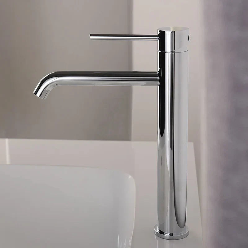 Vessel Faucet Tall Stainless Steel Single-Handle
