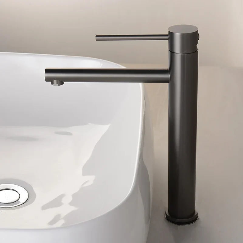 Vessel Faucet Tall Stainless Steel Single-Handle