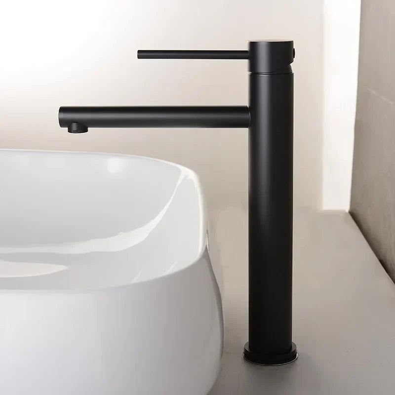 Vessel Faucet Tall Stainless Steel Single-Handle