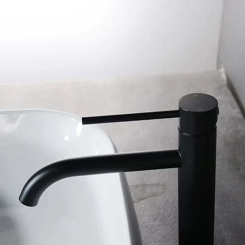 Vessel Faucet Tall Stainless Steel Single-Handle
