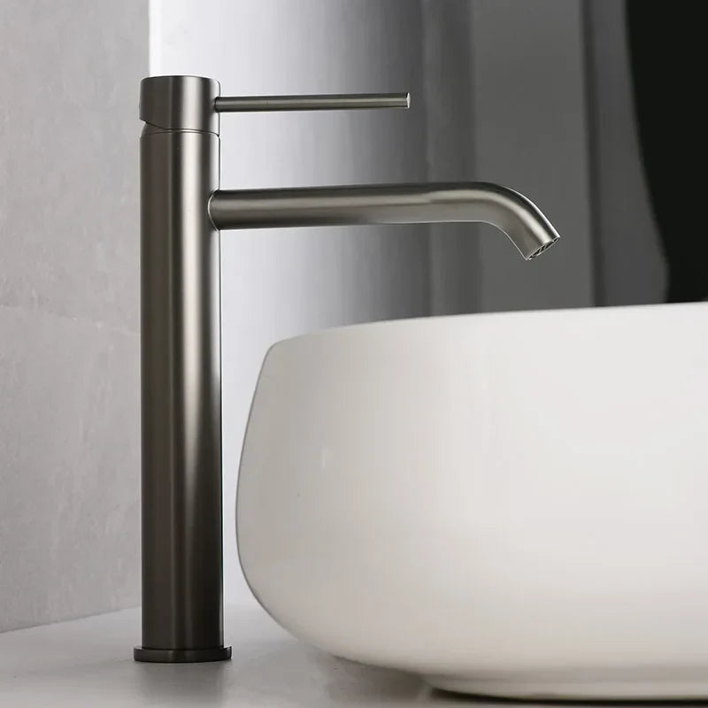 Vessel Faucet Tall Stainless Steel Single-Handle