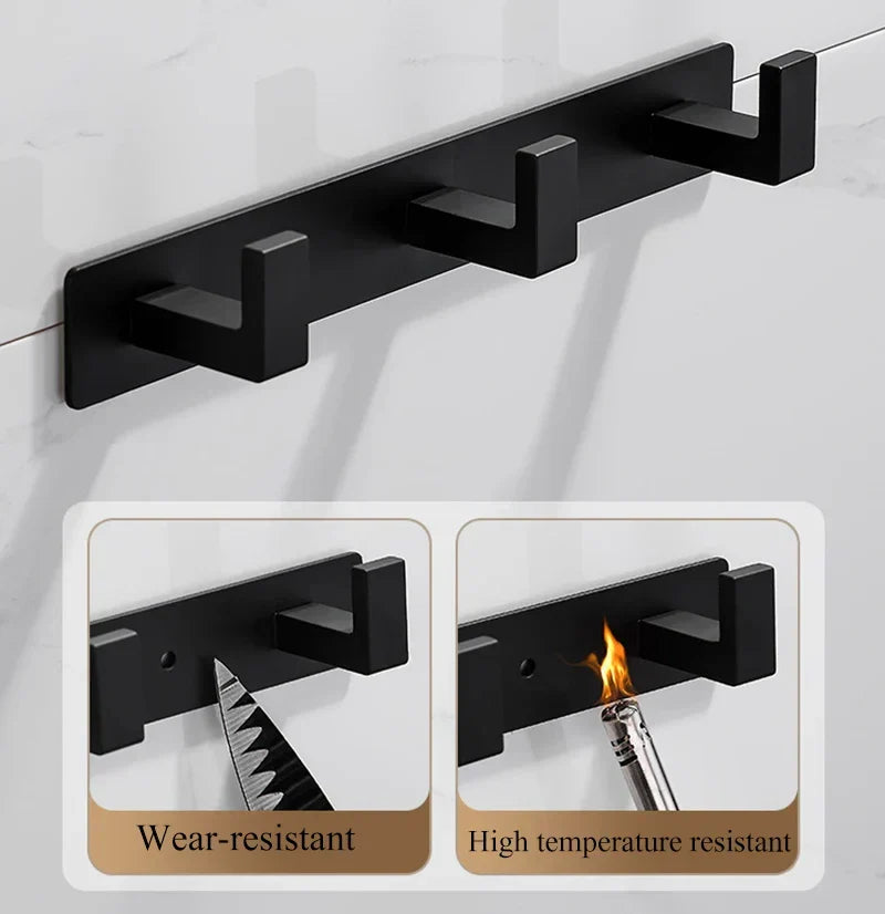Wall Coat Rack Stainless Steel Space-Saving 3-5 Hooks