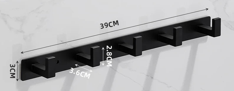 Wall Coat Rack Stainless Steel Space-Saving 3-5 Hooks