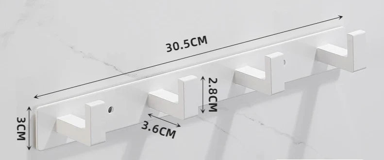 Wall Coat Rack Stainless Steel Space-Saving 3-5 Hooks
